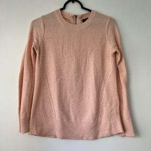 Banana Republic | Back-Zip Cotton-Blend Pink Sweater Size XS